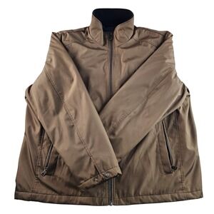 Mens XL Brown Zip Up Jacket Light Weight Casual Outdoor Coat